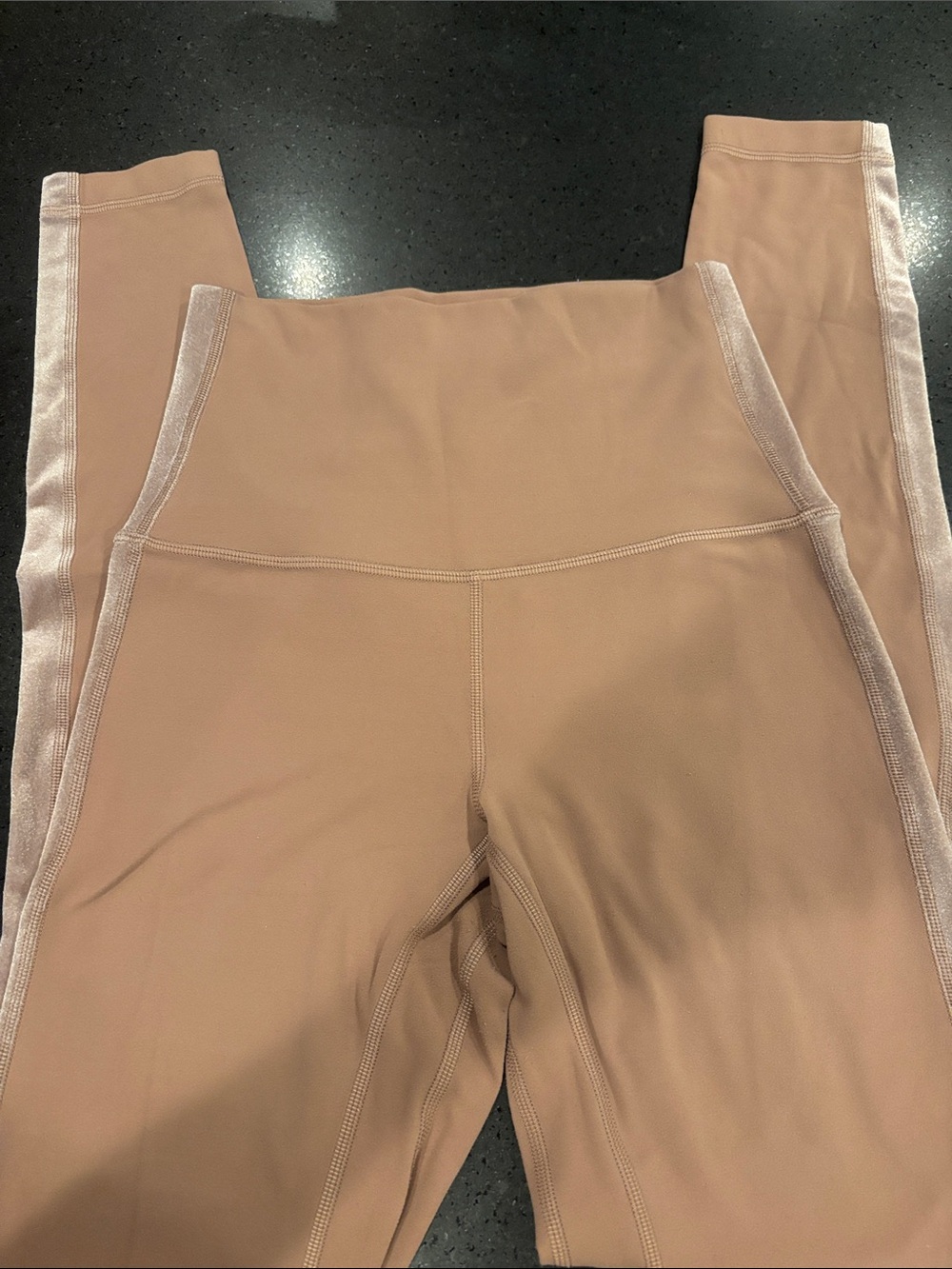 Lululemon High-Waist Nude Mauve Tan Leggings 4